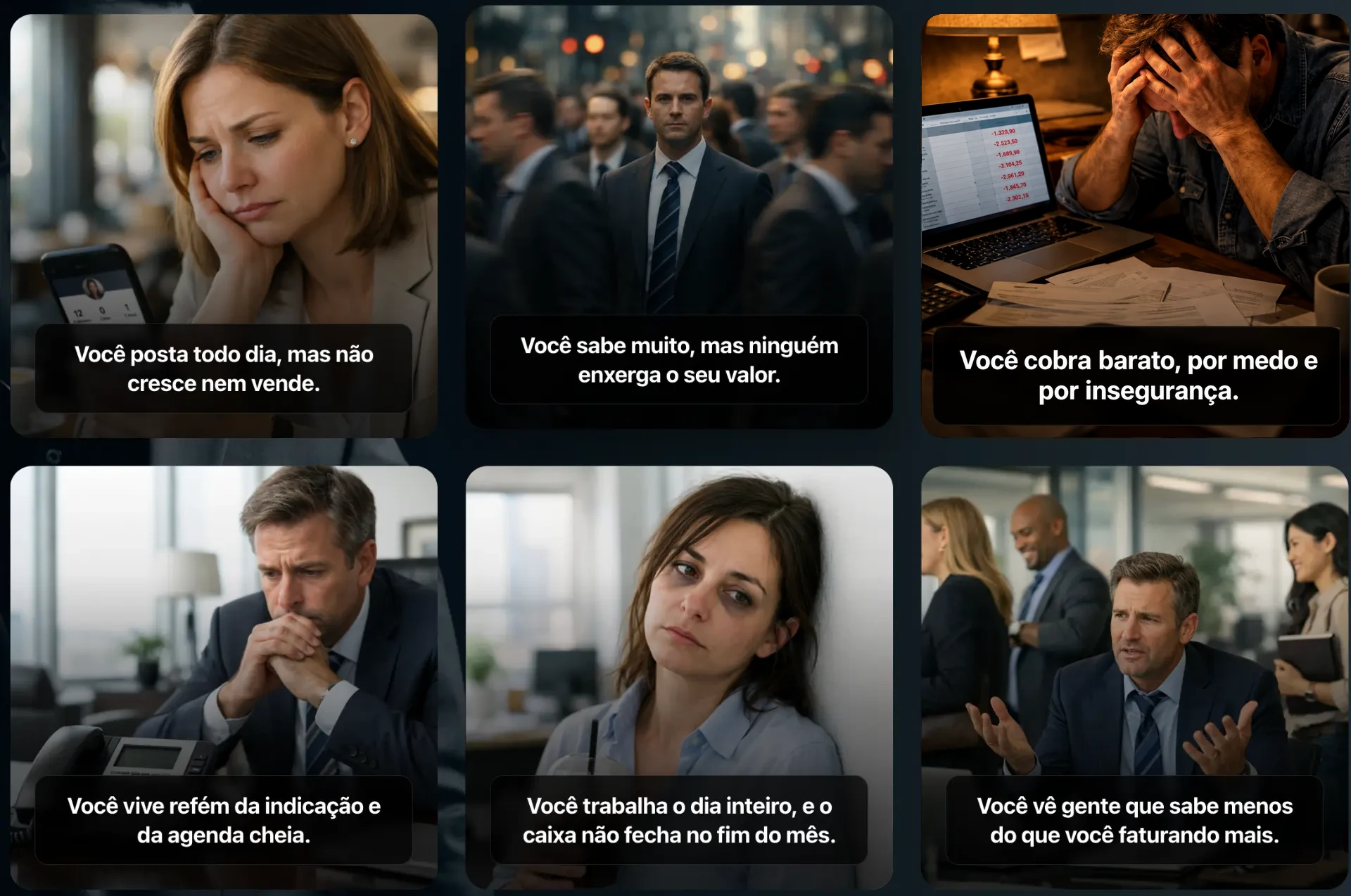 Situações de profissionais competentes que ainda não são vistos